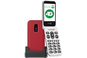 DORO - Téléphone À Clapet Doro Leva E22 4G Seniors - Grand Écran 2,8", Touches Contrastées, Son Fort & Clair, HD Voice, Caméra, Touche Doro Secure - Avec Station De Recharge - Rouge/Blanc