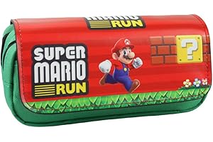 Bonamana Estuche para lápices, diseño de Anime, doble capa, para estudiantes, adolescentes, color Super Mario