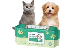 SKY-TOUCH Dog Wipes 80pcs, Large Pet Grooming Wipes for Dogs & Cats, for full body, eye wipes, ear wipes, Paws, & Butt Unscented (1 pack)