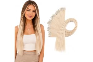 CAISHA 60cm Färgglad Sträng Highlights Clip In Extension Hårförlängning Rakt Långt Hår Frisyr Blond BST129