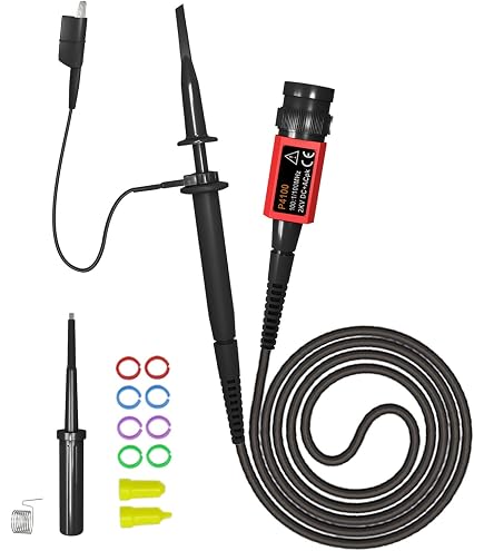 100 MHz Oszilloskop Tastkopf P6100 – 1x/10x Umschaltbar, Mit Abnehmbarer Hakenspitze & Farbigen Markierungsringen