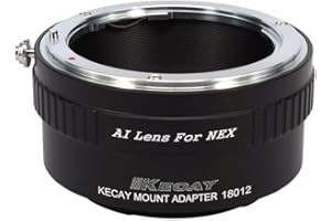 KECAY Adaptador para Adaptar Lentes de Nikon AI Mount a Cámaras Sony NEX E-Monte NEX-3 NEX-3C NEX-5 NEX-5C NEX-5N NEX-5R NEX-6 NEX-7 NEX-F3 NEX-VG10 VG20 Adaptador Lentes Nikon AI para Sony NEX AI-NEX