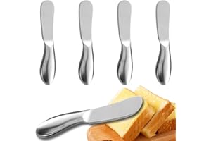Lithyc Ensemble de Couteaux à Beurre Exquis de 4 PièCes, Couteau à Beurre Inox,Couteau Beurre Tartineur, Mini Ensemble de Couteaux à Fromage pour Beurre, Confiture, Fromage, CrèMe