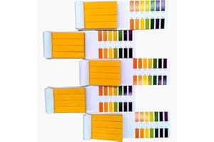 Jimitop pH Test Strips,5 Packs of 400 Strips pH 1-14 Test Paper,for Urine,Saliva,Drinking Water,Pool,Spa,Soap,Fish Tank and Liquids,yellow,2*3 inch