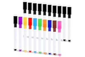 LZRinue Paquete de 20 bolígrafos de pizarra blanca, 10 colores, punta fina, bolígrafo magnético de color blanco con borrador, marcadores de tinta de borrado en seco de