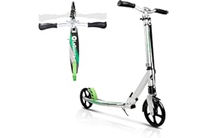 Lascoota Trottinette Freestyle pour Adultes et Adolescents et pour Les Jeunes de 12 Ans - Trottinette Adulte Pliable légère avec Grandes Roues - City Scooter à Hauteur Ajustable