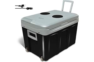 briebe Nevera Portátil Eléctrica de Viaje para Coche, Camping, 12V / 220V, Capacidad 40 L, Ruedas, Refrigera, Mantiene el Calor, Modo Bajo Consumo