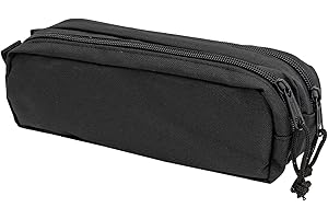 Idena 20122 - Trousse avec 2 Compartiments zippés, Trousse à Crayons d'env. 9 x 23 x 7,5 cm en Noir