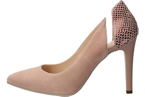 Nero Giardini E011061DE Décolléte Donna in Pelle, Camoscio E Tela