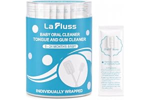 La Fluss 30 st barn tandborste engångs tungrengöring baby baby tandborste individuellt förpackade rengöringspinnar munhåla engångsborstar 0-3 år steriliserade