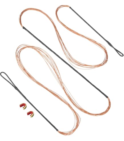 Corde D'Arc Recurve 12 Brins - Longueur AMO 62", Points De Nock Inclus - Rouge/Noir