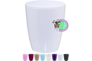 Santino Dzbanek do storczyków D 15 cm z systemem knotów i wskaźnikiem poziomu wody, do wnętrz, biała, 2 l