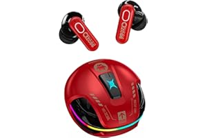 ZOMBIES CAT KopfhöRer Kabellos Bluetooth, In Ear Kopfhörer Bluetooth Noise Cancelling, Bluetooth KopfhöRer Mit Tiefen BäSsen, Kabellose Bluetooth 5.4 In Ear KopfhöRer FüR Android iOS, B5 Rot