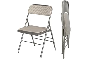 ‎CHLEBY Chleby 1 Set Klappstuhl Besucherstuhl Klappstuhl mit Stoffbezug Klappbare Esszimmerstühle sind geeignet für Küche, drinnen, draußen, Konferenzraum Grau