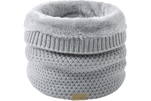 JFAN Neutral Bufanda De Punto Cruzado Suave Forrada De Doble Capa Cálida Bufanda a Prueba DeViento De Invierno