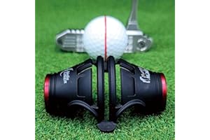 BIRDIE79 Birdie Liner Black Golf Ball Marker Alignment Tool Kit - 360-Degree Triple Line Stencil with 3-Color Pens and Gift Box - Premium Quality