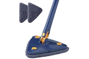 CIVG Fregona triangular ajustable, trapeador retráctil giratorio a 360​​°, ideal para limpiar el techo, suelo y las paredes, perfecto eliminar polvo, la mini es una válida herramienta de limpieza