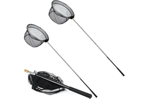 LATERN 2 Stück Schmetterlingsnetz Fischerkescher, 170cm Teleskop Schmetterlingsnetz Fischernetz Pool Laubkescher - Ausziehbar von 66 bis 172cm für Schmetterling Vogel Fisch Fangfreigabe