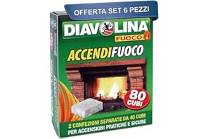 MATAKUL DIAVOLINA Set 6 X Accendifuoco 80 cubi
