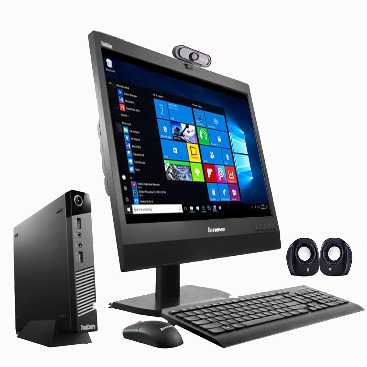 (Renewed) Lenovo 19 inches All In One Desktop set (Intel Core i5 4th Gen/4 GB/500 GB Tiny CPU//19" Monitor+Keyboard+Mouse+ FHD Webcam+Mic+Speakers+Wifi/Warranty/Windows 10/MS Office 360)