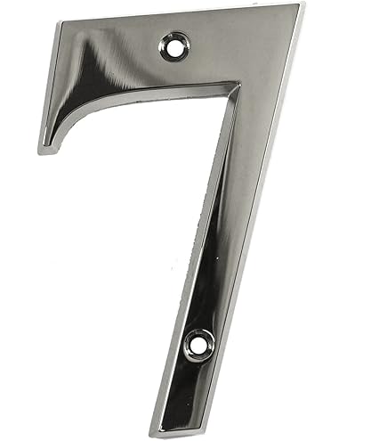 3'' Satin Chrome Bevelled Edge Screw Fix Number 6 Door Number - View #7