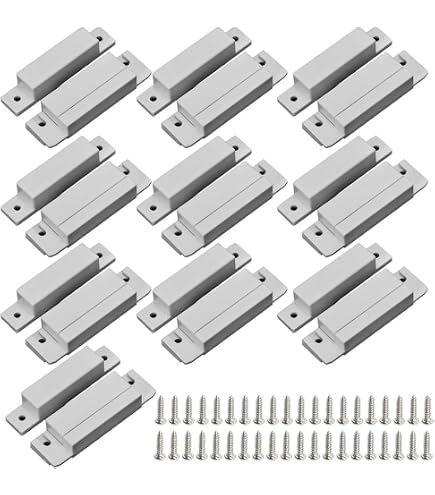 PATIKIL Magnetico Reed Interruttore, 2 Set Normalmente Aperto Chiuso NC NO Cablato Montato Superficie Garage Porta Finestra Contatto Cambia