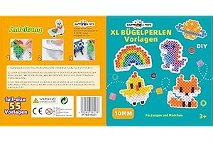 HAPPY PRICE TOYS Livre de modèles de perles à repasser XL pour garçons et filles à partir de 3 ans