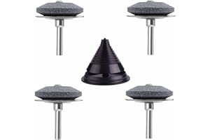 IRmm Lawn Mower Blade Sharpener, Lawnmower Blade Sharpener with Steel Backing, Mower Blade Sharpener with Blade Balancer for Any Power Hand Drill, 4 Pack