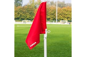 FORZA Banderines de esquina de repuesto para fútbol [Paquete de 4] | Banderines de poliéster resistentes para banderas estándar o pro – Postes no incluidos (Rojo, Estándar)