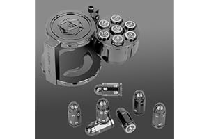 CZYY Lot de 7 dés polyédriques en métal avec récipient cylindrique rotatif – Dés de style Cyberpunk pour jeux de table Warhammer 40K, D&D, science-fiction, guerre ou crime (noir)