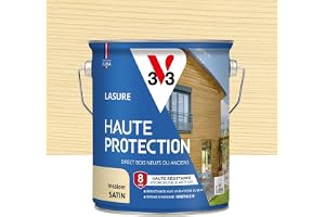V33 Lasure Bois extérieur Incolore satin - Haute Protection 8 ans - Haute résistance hydrofuge et anti-UV - Résiste aux variations du bois - Ecolabel, résine d'origine végétale - 2,5L