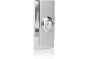 Byron Bouton Poussoir de Sonnette - Universel - pour Les installations Nouvelles ou existantes - Installation à 2 Fils - Finition chromée - DBW-21028