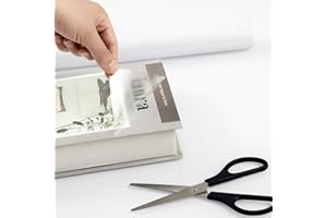 Decoroom Sticky Back Plastic Clear Book Cover 30X150cm Self Adhesive Clear Vinyl Wrap Peel and Stick Wallpaper Waterproof Transparent A4 Protector School Book Exercise Notebook Craft Film Roll DIY