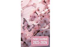 Pocket Calendar 2025-2026 for Purse: Small Size Monthly Planner. 24 Month, Two Year Agenda from January 2025 to December 2026. Dayspring Floral ... 4 x 6.5 Inch Hand Held Mini Size Planner.