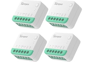 SONOFF(Matter) Mini Interruptor Inteligente Wifi, Interruptor WiFi Inteligente Bricolaje de 2 Vías,Control APP, control por voz，Soporte para Apple Home, Alexa y Google Home 10A 2400W MINIR4M 4PCS