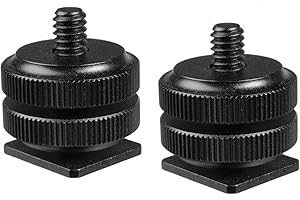 Fotasy SCX2 1/4-Inch 20 Tripod Screw to Hot Shoe Adapter with Premier Cleaning Cloth (Black)