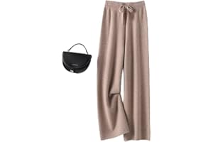 KSFBHC Pantalon De Cachemire Dames Taille Haute Jambe Large Décontracté Tricoté Hiver Laine Pure Lâche Femme