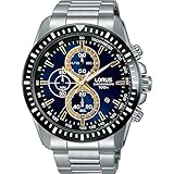 Lorus Herren Chronograph Quarz Uhr mit Edelstahl Armband RM343DX9