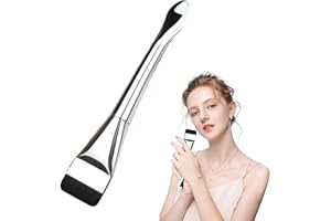 Irikdescia Płaski pędzel do podkładu do płynnego makijażu, kształt rybiego ogona, ultra cienki pędzel do makijażu, zakrzywiony pędzel do podkładu, do płynnego, kremowego pędzla do korektora