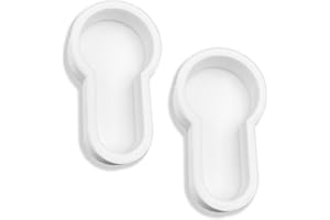 DECORALIN Lock Draught Excluder Keyhole Cover Push Fit Cap, Keep Draught and Cold Out, Easy to Install Pack of 2 (White)
