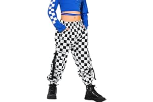 ROLANKO Pantalones Deportivos Niña Algodón Pantalón de Chándal Pantalones Sueltos con Bolsillos Cargo para Baile Hip Hop