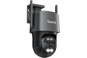 Reolink 4K PTZ Caméra de Surveillance WiFi Exterieure à Double Objectif, Wi-FI 6 Bi-Bande 2,4/5 GHz, Zoom 6X, Détection Intelligente, Suivi Automatique, Vision Nocturne Couleur, TrackMix WiFi Grise
