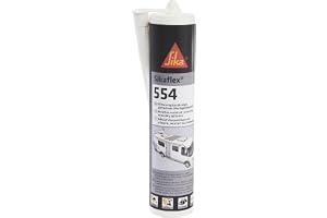 Sika Sikaflex-554 lim för husvagn, vit, 300 ml | Primerlös, perfekt för stora komponenter och höga dynamiklaster, åldrings- o