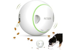 FayTun PETGEEK Interactive Dog Toy Automatic, Treat Dispensing Dog Ball for Boredom, FDA Certificate Smart Dog Toys Entertainment, Pet IQ Treat Ball Electronic Toys for Dogs Diameter 5.7 Inches