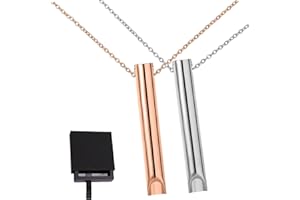 NOVAWELL 2PCS Anxiety Relief Breathing Necklace, Breathlace Breathing Necklace Stop Smoking Necklace, Calms for Anxiety, Rescue Remedy for Anxiety, Gift Boxed for Adults Women Men Meditation (Rose Gold&Silver)