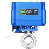 U.S. Solid Motorized Ball Valve - 1/2" Stainless Steel Electric Ball Valve with Manual Function, Full Port, 9-24V AC/DC and 3
