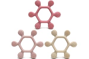 OKONKN 3 Piezas Mordedor Bebe，Mordedor Autismo， A Partir De +4 Meses. De Silicona, Remo, Juguete Agarrar, Accesorio De Enfermería La Dentición Sin Bpa Para Bebés De Más De 4 12 Meses