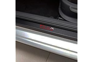 Symilov 4 Pezzi Fibra di Carbonio Battitacco per Auto Sticker, per Fi-at 500 500x 500l Panda Punto, Benvenuto Pedaliera Protezione Styling Auto E carrozzeria Adesivi Decorativi Accessori, 500x Red