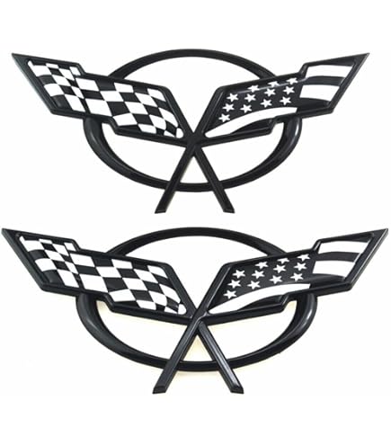 thumbnail image 2 of Chrome Cross Flags Emblem Set For 1997-2004 C5 Corvette - Front Bumper & Rear Deck Lid 2 of 6
