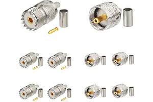 Superbat SO239 + PL259 krympanslutningssats PL-259 SO-239 lödkontakter krympning med RG58 RG142 RG400 LMR195 RG303 RG141 koax